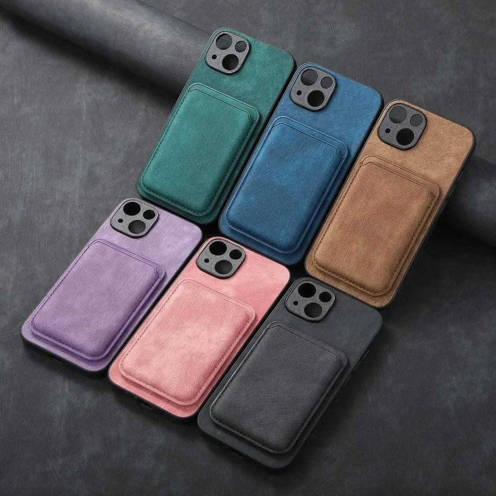Ốp Da Vintage Có Hộp Đựng Thẻ Ví Có Thể Tháo Rời Cho iPhone 16 Pro Max 15 14 Plus 13 12 11 XR XS X 7 8 SE 2022