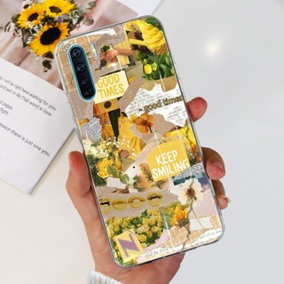 Dành Cho OPPO A91 Ốp Lưng CPH2021 Vỏ Mềm Hoa Phổ Biến Trong Suốt Silicon TPU Ốp Lưng Điện Thoại Cho OPPO Reno 3 F15 CPH2043 Reno3 Vỏ