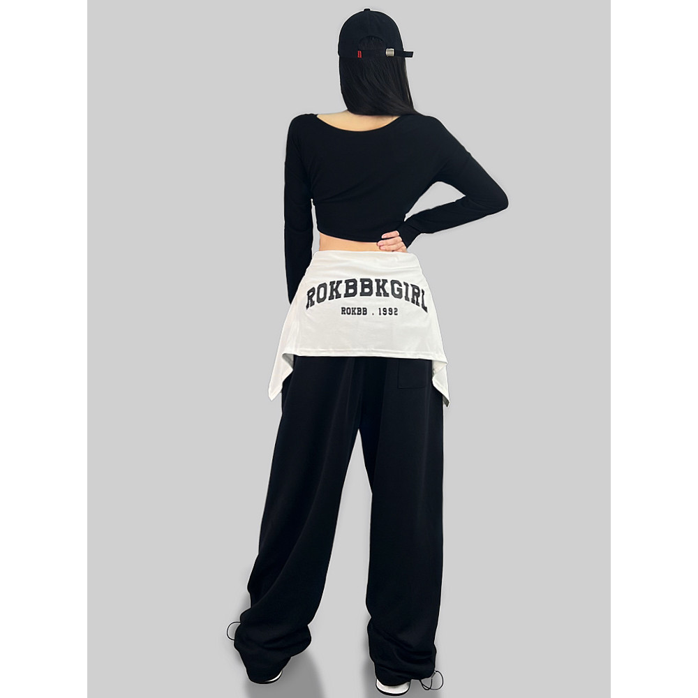 Milyfashion Áo thun độc đáo Thắt lưng Street Dance Street Dance Street Wear Độc đáo Eo jazz Dance jazz Trận đấu bên ngoài Nữ hiphop Thể thao Lớp trượt tuyết dưới