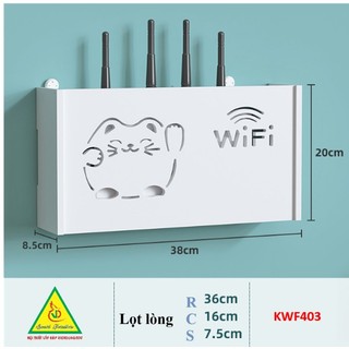 KỆ wifi treo trường VWF403 gỗ nhựa PVC - VĐ Smart Furrniture NỘI THẤT LẮP RÁP VIENDONGADV