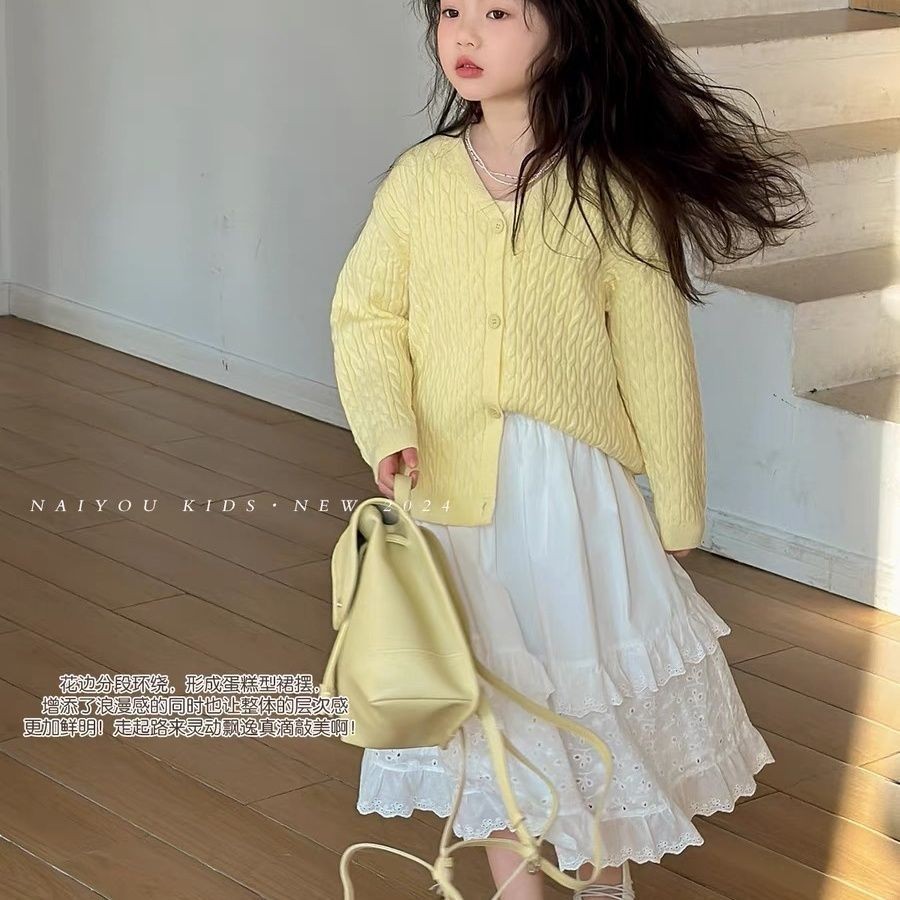 Váy ren bé gái 4 váy ngắn cho bé 02.17 女童蕾丝半身裙 儿童短裙宝 秋季儿童半身裙