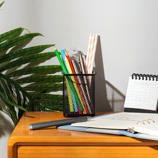 Giỏ Đựng Bút Lưới Sắt Văn Phòng Để Bàn - Ống Đựng Bút Kim Loại VUÔNG Văn Phòng Phẩm ALINE