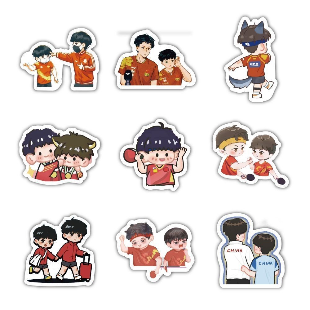 ✨Sản phẩm mới✨180 Tờ Phiên Bản Q Satou Thần Họa Tiết Dán Dễ Thương Wang Chuqin Sun Yingsha Hoạt Hình Dán diy Vỏ Điện Thoại Sổ Tay✨Sự kiện✨