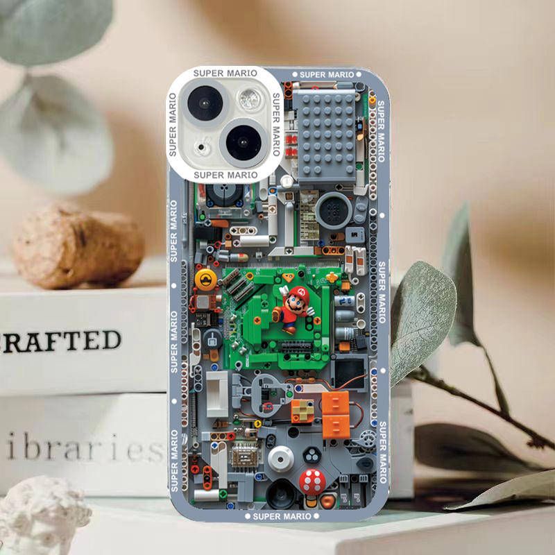 Ốp Lưng Trò Chơi Super Mario Bros Cho iPhone 16 15 14 13 12 11 Pro Max XR X XS Max 7 8 14 15 Plus SE 2020 Mini Khối Xây Dựng Silicon Chống Sốc Trong Suốt Mềm - ảnh 4