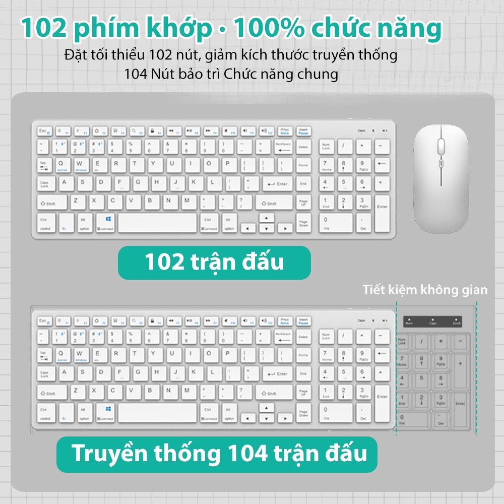 Bàn phím Goojodoq Bluetooth 102phím cho máy tính xách tay Máy tính để bàn | BigBuy360 - bigbuy360.vn
