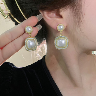 Bông tai ngọc trai hình tròn thời trang đơn giản Hàn Quốc Bông tai cao cấp