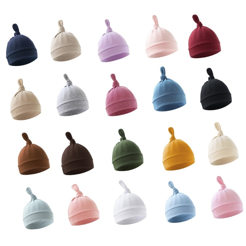 Dasbsug Trẻ Sơ Sinh Mũ Bé Mũ Thắt Nút Thời Trang Mũ Bonnet Ấm Áp Mũ Hợp Thời Trang