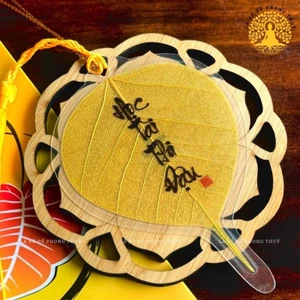 Lá Bồ Đề HỌC TÀI THI ĐẬU Đã Khai Quang Nhũ Vàng Bình An May Mắn, Để Ốp Lưng Điện Thoại, Bỏ Ví/Bóp
