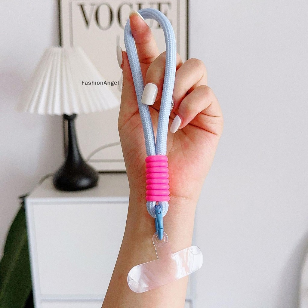 Fashionangel Dây Điện Thoại Di Động Có Miếng Đệm Dệt Cổ Tay Nước Túi Mặt Dây Chuyền Nhiều Màu Sắc Đơn Giản Đa Năng Quà Tặng Móc Khóa Dành Cho Nam Nữ Học Sinh VN