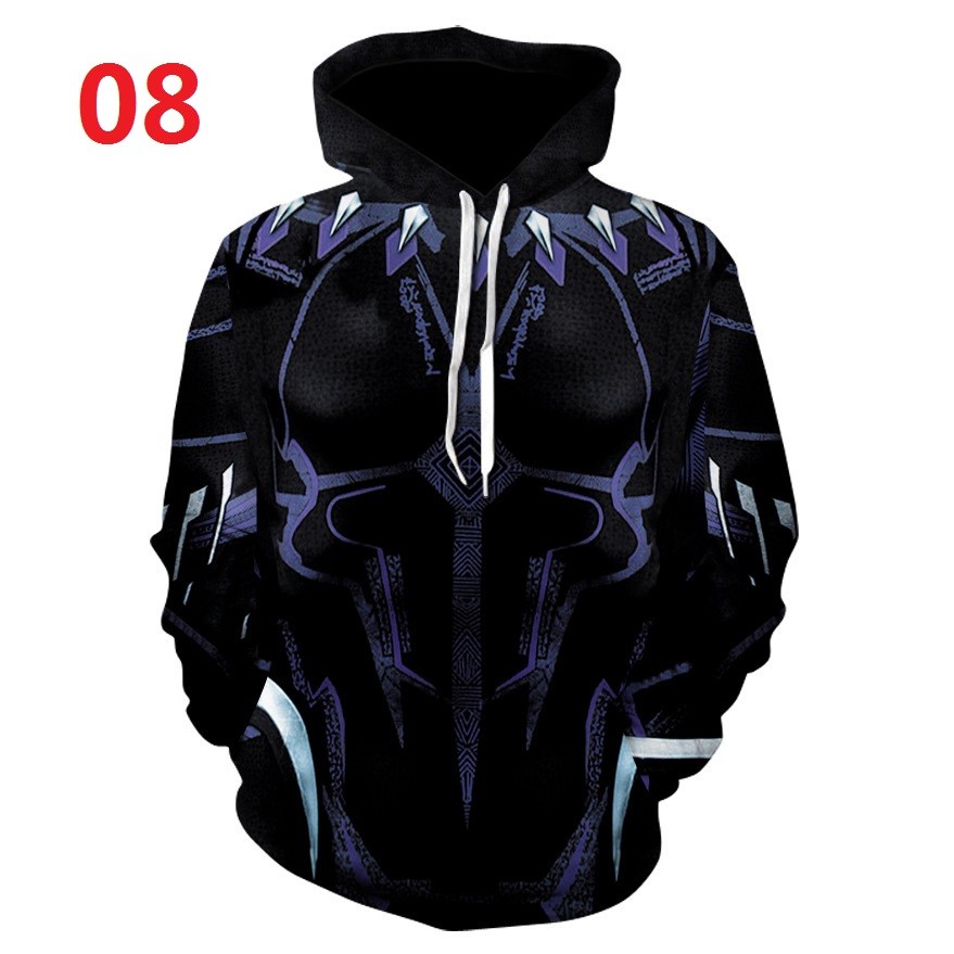 Black Panther Wakanda Forever Áo khoác in kỹ thuật số Áo len siêu anh hùng