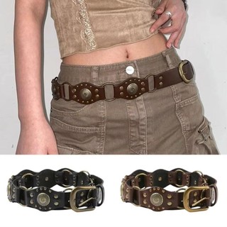 Thắt lưng METALWRK, Thắt lưng eo rộng bằng da PU Grommet, Retro Gothic Steampunk y2k Vintage Rivet Thắt lưng Quần jean nữ