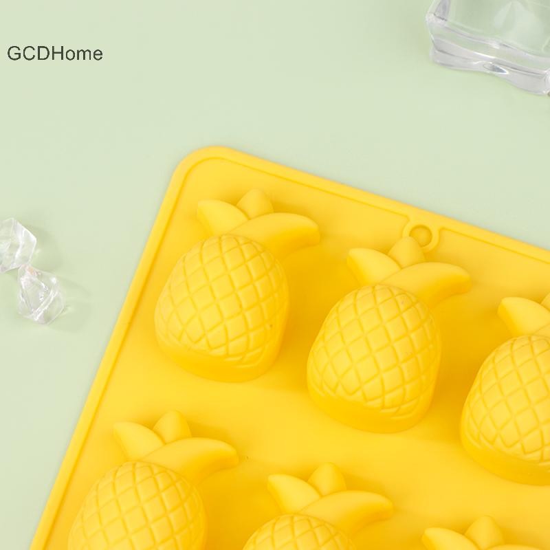 Gcdhome 12 Lỗ Dứa Khuôn Silicon DIY Maker Khay Đá Bánh Sô Cô La Cookie Mousse Muffin Xà Phòng Nướng Khuôn Nóng