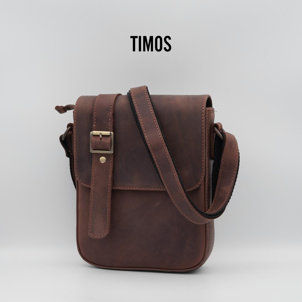 [ Da bò thật ] Túi đeo chéo nam DB12, chất liệu da bò, form dáng trẻ trung. Kích thước 23 × 17 × 5 cm