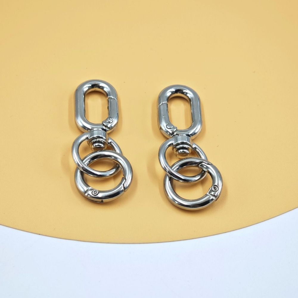 CPINCP Xoay Lò Xo Snap, DIY Keys Sang Trọng Mở Đôi Móc Khóa Xoay, Móc Kim Loại Hợp Thời Trang Móc Chìa Khóa Túi Phụ Kiện