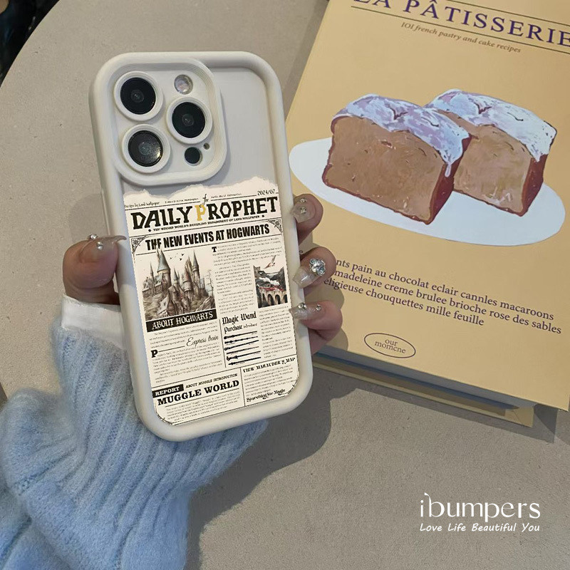 ibumpers Ốp Điện Thoại iPhone Harry Potter Daily Prophet Pattern Ốp Lưng Dày Dặn Silicon Mềm Chống Rơi Chống Sốc Cho IPhone 16 15 14 12 13 11 Pro Max IP 7 8 Plus X XS XR