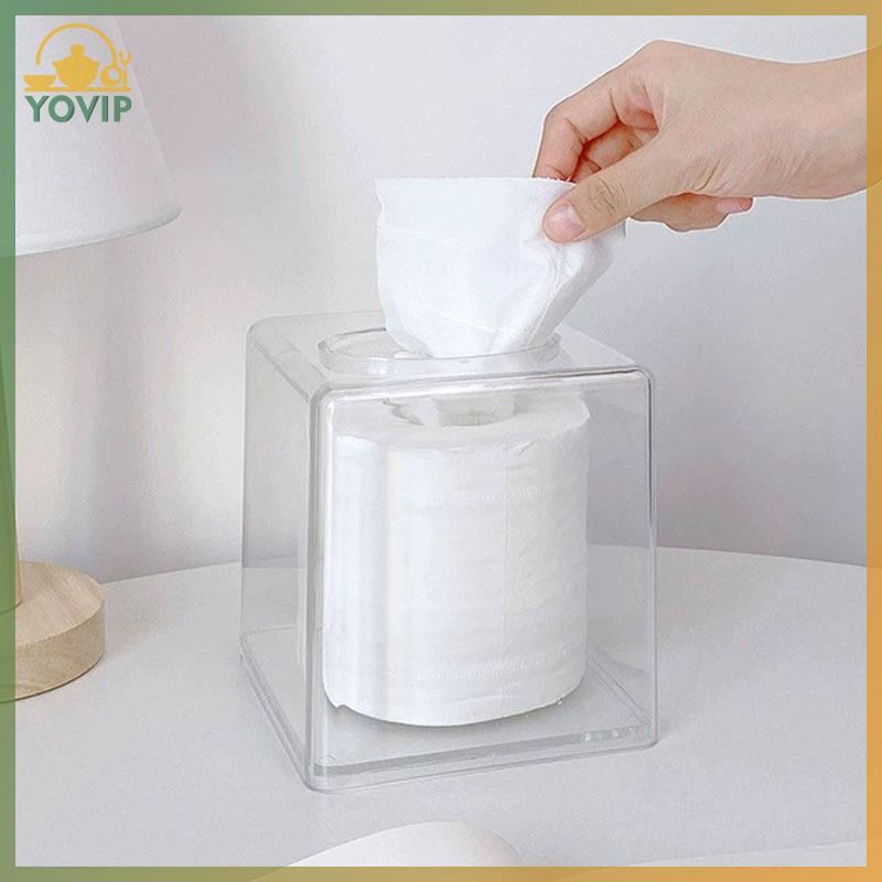 YOVIP 1 Hộp Khăn Giấy Trong Suốt Dùng Để Bàn, Hộp Đựng Giấy Cuộn Phòng Tắm, Thích Hợp Cho Nhà Bếp Và Gia Đình Sử Dụng VN