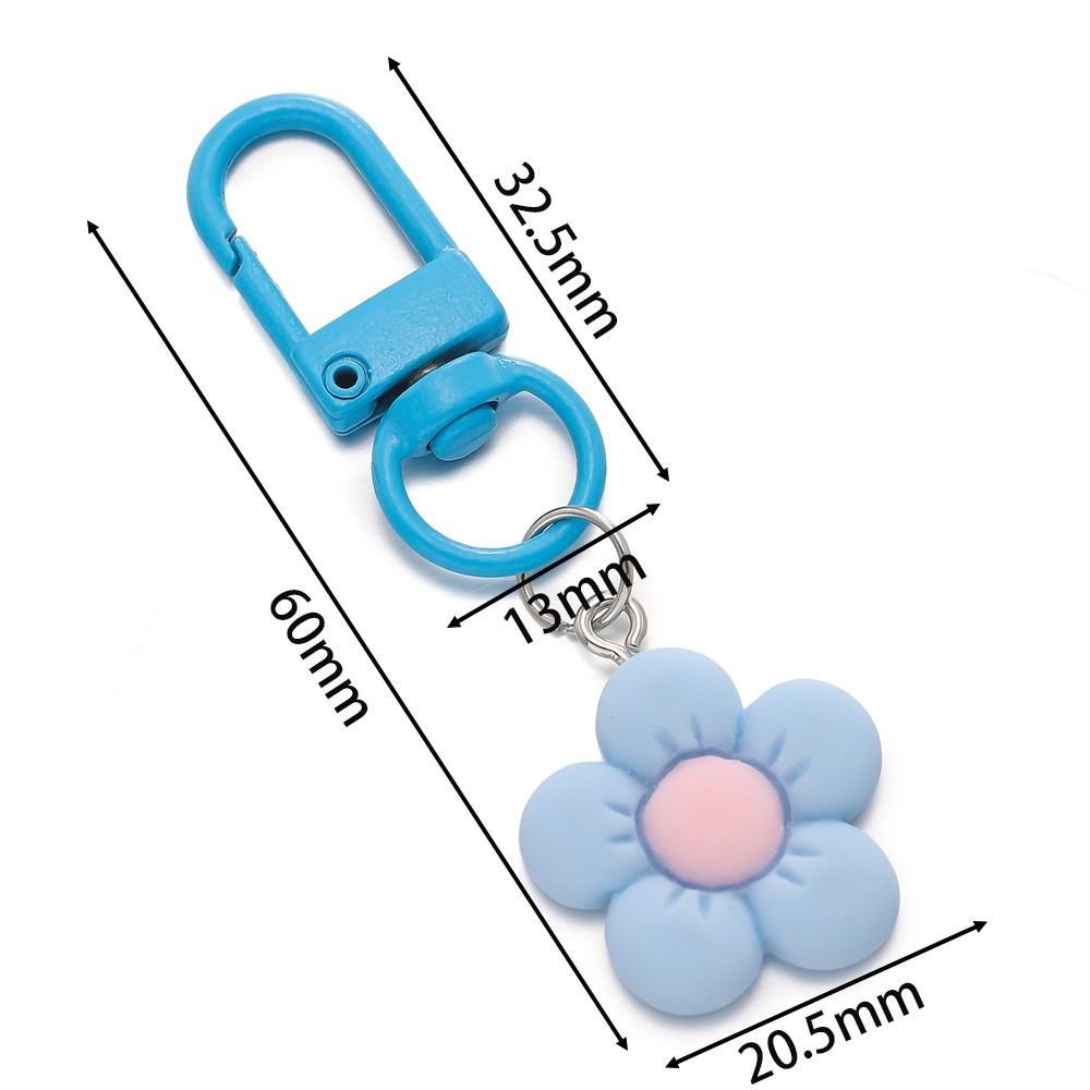 Móc khóa hoa đầy màu sắc GUSTAVA, Phụ kiện hoa quyến rũ Mặt dây chuyền móc khóa bằng nhựa, Phụ kiện móc khóa hoạt hình Kawaii Túi quyến rũ