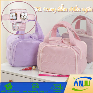 Túi Makeup Cao Cấp, Dung Tích Lớn, Chống Nước, Đa Ngăn Thông Minh, Sang Trọng, phân loại lưu trữ