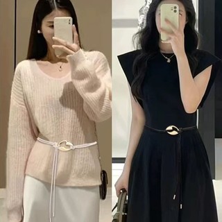 Thắt lưng thắt nút MIKYCO da PU, khóa kim loại - phụ kiện thời trang dành cho váy và quần áo