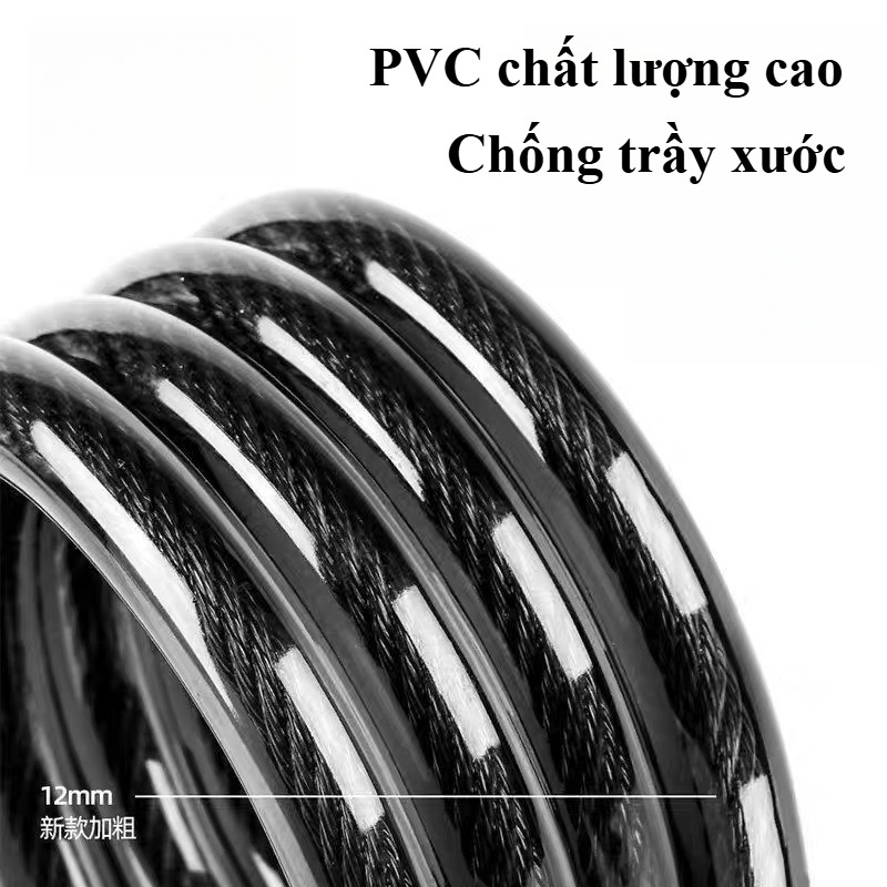 Khóa Dây 5 Số Chống Trộm, Chống Cắt Siêu Bền, An Toàn Tuyệt Đối, Dùng Cho Xe Máy/Xe Đạp, Giá Cực Hời