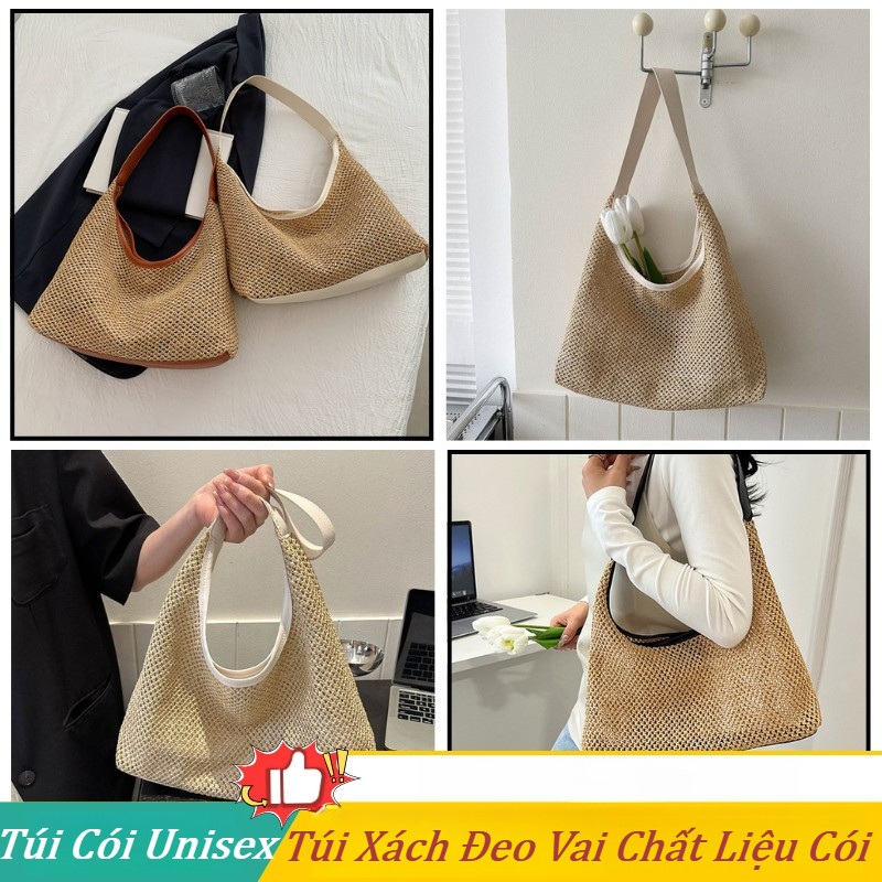 Túi Xách Đeo Vai Chất Liệu Cói Cao Cấp,Túi cói đi biển Túi xách nữ - Thiết Kế Thời Trang