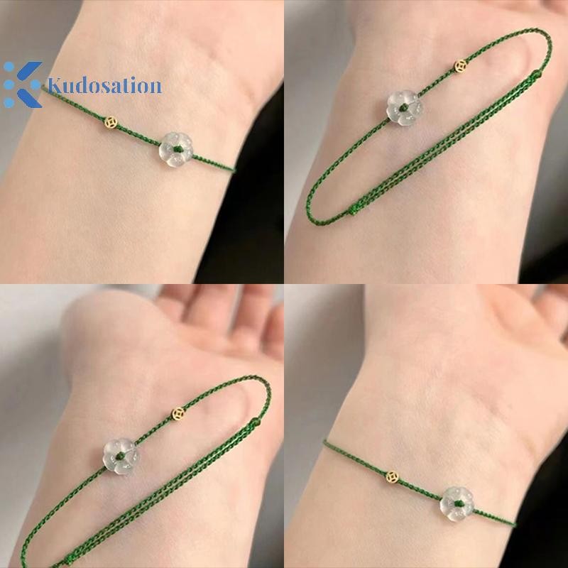 Kudosation Thời Trang Sáng Tạo May Mắn Hoa Giàu Tay Dây Nhẫn Dành Cho Nữ Có Thể Điều Chỉnh Handmade Bím Vòng Tay Trang Sức Cặp Đôi Quà Tặng