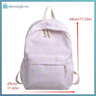 Deyangk Hoạt Hình Dễ Thương In Ba Lô Dung Tích Lớn Học Sinh Schoolbag Thời Trang Tinh Tế Hợp Thời Trang Túi Nữ Tính Di Động Túi Du Lịch Quà Tặng VN