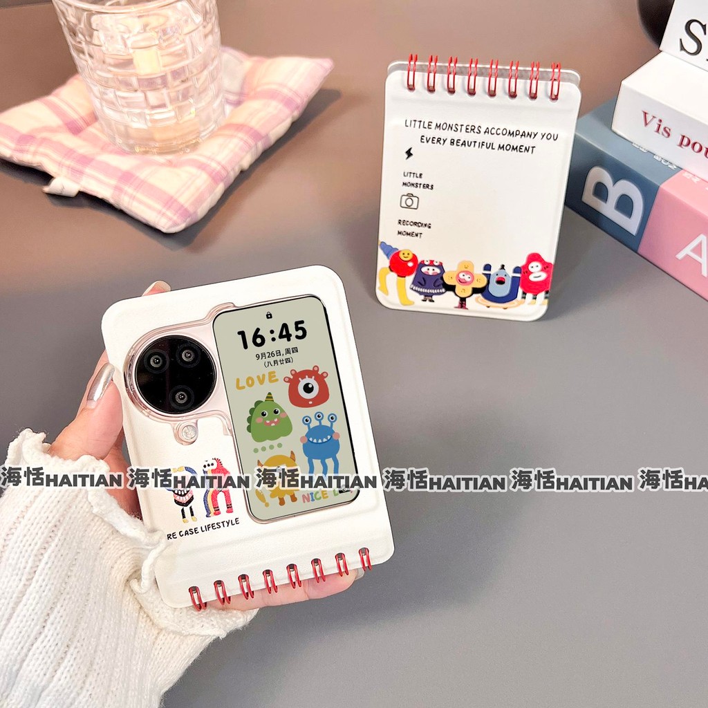 Ốp điện thoại máy tính xách tay sáng tạo dễ thương Thích hợp cho Samsung Galaxy Zflip7 Vỏ bảo vệ hoạt hình cho ZFlip 7 FE 6 5 4 3 5G N3Flip MixFlip 2 Vỏ gập