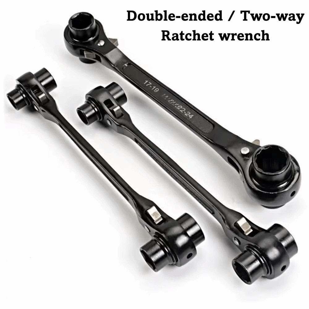 SAIA 1 Bộ Cờ Lê Xương Chó, Cờ Lê Ratchet Đôi 8 Trong 1 Có Thể Điều Chỉnh, Cờ Lê Ổ Cắm Hai Mặt Bằng Thép Đa Năng Rất Hữu Ích Để Làm Việc Dễ Dàng