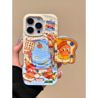 Phim hoạt hình dễ thương Bánh mì nướng việt quất Star Man Giá đỡ từ tính Vỏ điện thoại di động Thích hợp cho iPhone16 15 14 13 Pro max Bảo vệ Camera chống sốc Vỏ cứng chống rơi
