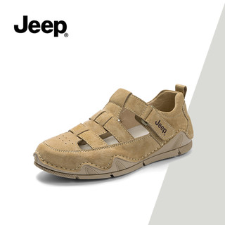 Dép thể thao có lỗ cắt dành cho nữ Jeep - Dép La Mã có đế phẳng thoáng khí thông thường