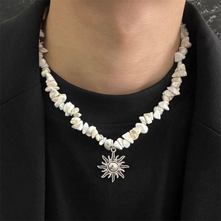 Vòng cổ đá tự nhiên cá tính, style retro với hạt xương đòn - Phụ kiện thời trang dành cho cả nam và nữ