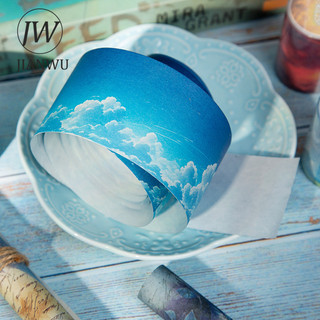 JIANWU 50mm * 200cm Cloud Series Vintage Rainbow Cloud Phong Cảnh Chất Liệu Cắt Băng Washi Sáng Tạo DIY Tạp Chí Văn Phòng Phẩm