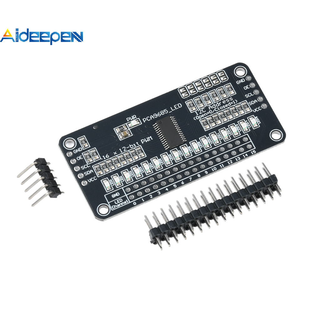AIDEEPEN PCA9685 Mô-đun bảng điều khiển LED 16 kênh I2C Mô-đun điều ...