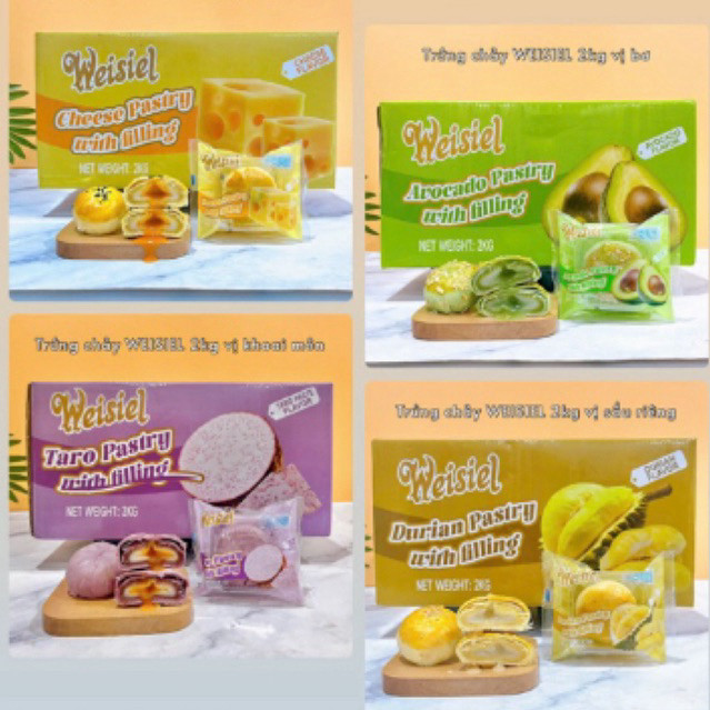 (Combo 2 cái) Bánh pía trứng muối tan chảy Liuxiu,sầu riêng,khoai môn,phomai
