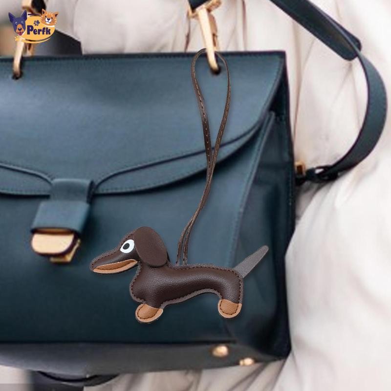 Dachshund Móc Khóa Xe Chìa Khóa Quà Tặng Hoạt Hình Móc Khóa Cho Tote Ví Ba Lô