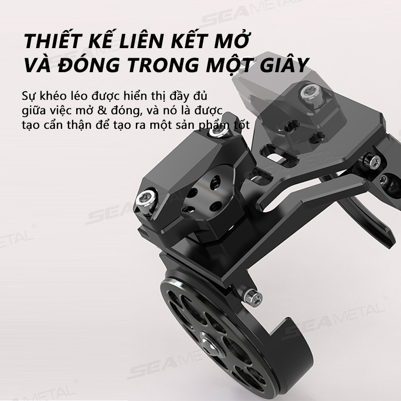 SEAMETAL Giá đỡ cốc bàn xoay xe máy có thể gập lại Vật liệu ABS Giá đỡ cốc nước Phụ kiện sửa đổi