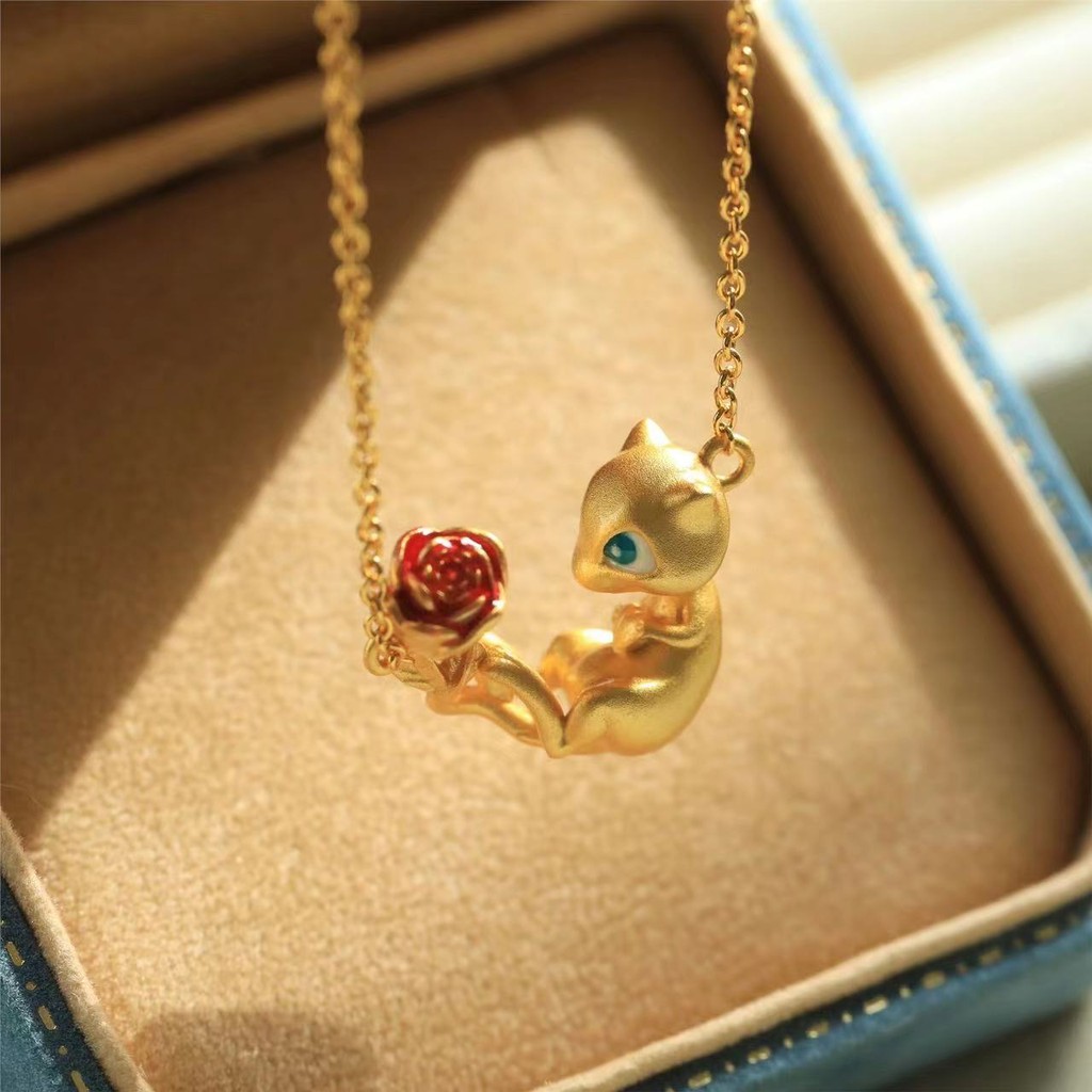 Vòng cổ mạ vàng Niche Pokémon Super Dreamy Pokémon nguyên bản Mặt dây chuyền Pokemon tráng men thủ công