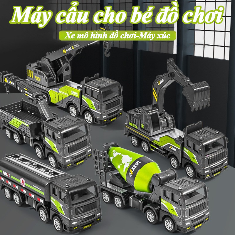 Đồ Chơi Mô Hình Xe Công Trình Chất Liệu Hợp Kim Và Nhựa ABS Series Máy Xúc Trộn,an Toàn Cho Trẻ