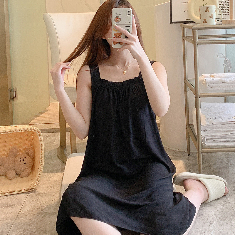 Bộ Đồ Ngủ Cotton Lụa Cho Nữ, Mùa Hè Thoáng Mát Dễ Thương