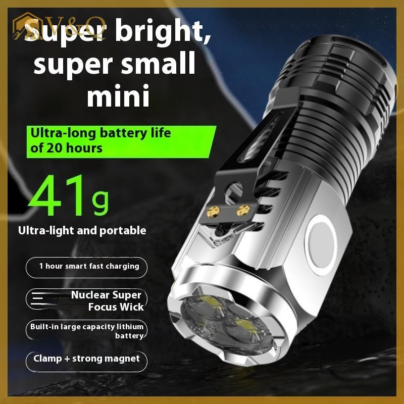 Littleloves1 1 Bộ Nhựa Ba Mắt Siêu Mạnh Mẽ Đèn Pin Sạc Đèn Pin Đèn Pin Công Suất Cao Led Đèn Pin EN