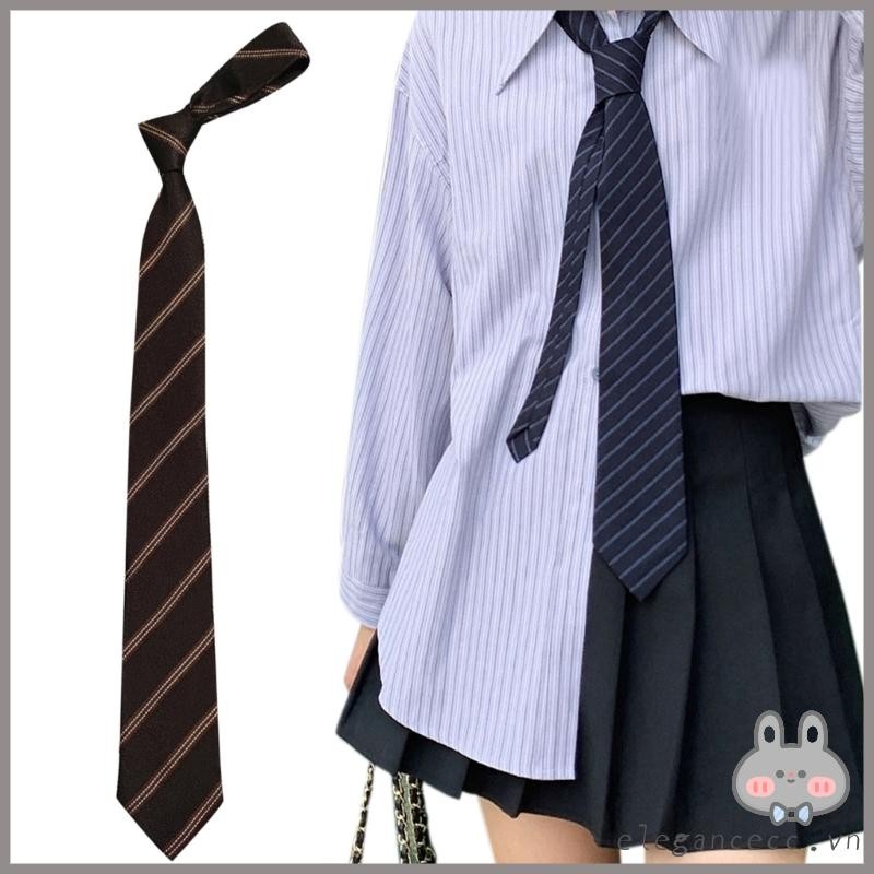 Vintage Striped Neck Tie for Women Men Japanese JK Style Necktie Casual Ties