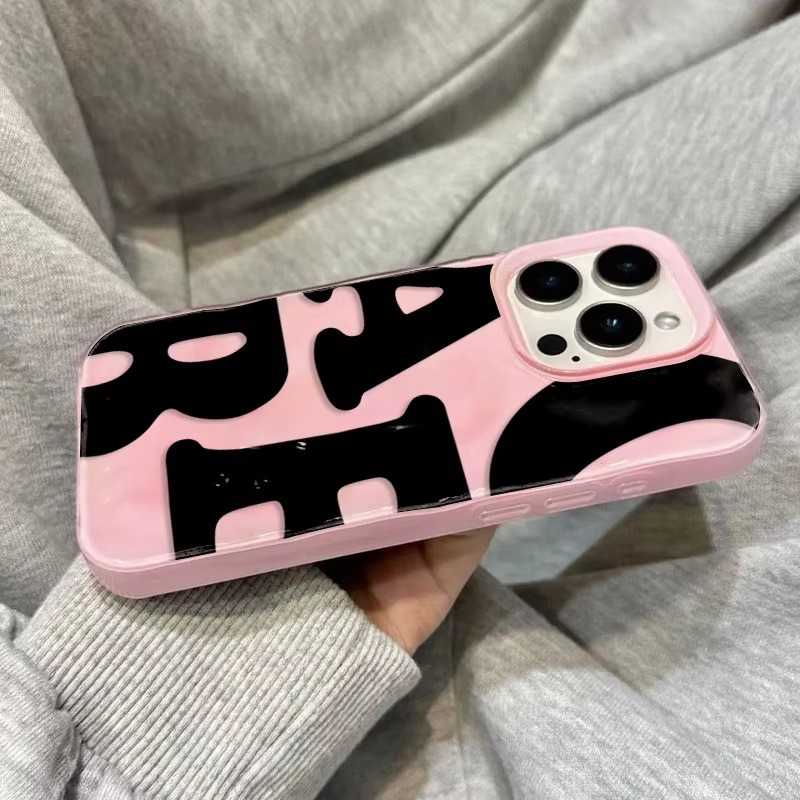 Họa Tiết Chữ Đơn Giản Gấp Họa Tiết Ốp lưng iPhone 17 Air 16 15 14 Plus 13 12 11 Pro Max Màu Kẹo Silicon Mềm Chống Sốc Ốp Lưng