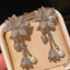 Handmade Hoa Zircon Tua Rua Ánh Sáng Sang Trọng Thanh Lịch Bông Tai Dài Bán Buôn