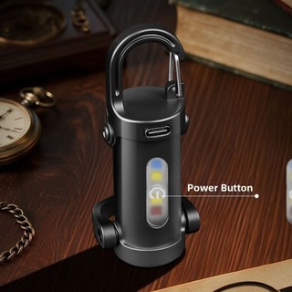 Đèn pin móc khóa COZYNEST, COB LED sạc USB, mini di động, có đèn đỏ & xanh, cắm trại siêu sáng ngoài trời