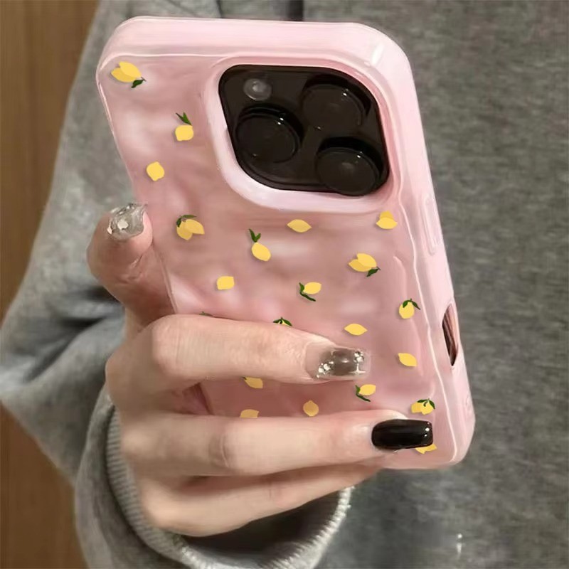 Ốp Bảo Vệ Chống Trầy Xước Vàng Cho iPhone 11 12 17 13 14 15 16 Pro Max 14 Plus Gấp Họa Tiết Mềm Chống Sốc