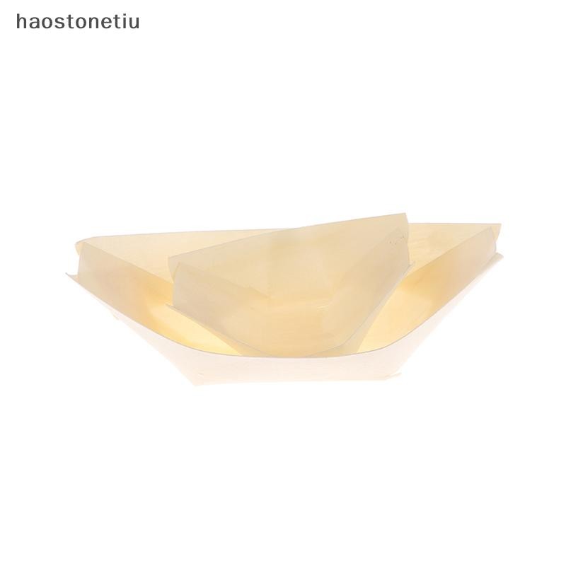 NS 50 Chiếc Gỗ Thuyền Đĩa Sushi Salad Món Tráng Miệng Bát Gỗ Phục Vụ Bát Dùng Một Lần Sushi Phục Vụ Khay Sushi Thuyền Đĩa NS