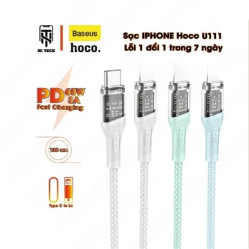 Dây Sạc Hoco U111, Cáp Sạc Nhanh 27W, Dây Sạc Nhanh 27W Sạc Nhanh 3A, Cáp Sạc Hoco Bọc Dù Dài 1.2m Hitechofficialstorevn