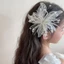 MERIGGIARE Organza Flower Patch, Feather Pearl Crystal Flower DIY May Decals, Ethereal Ren Handmade Dây Xoắn Studded Patch Phụ Kiện