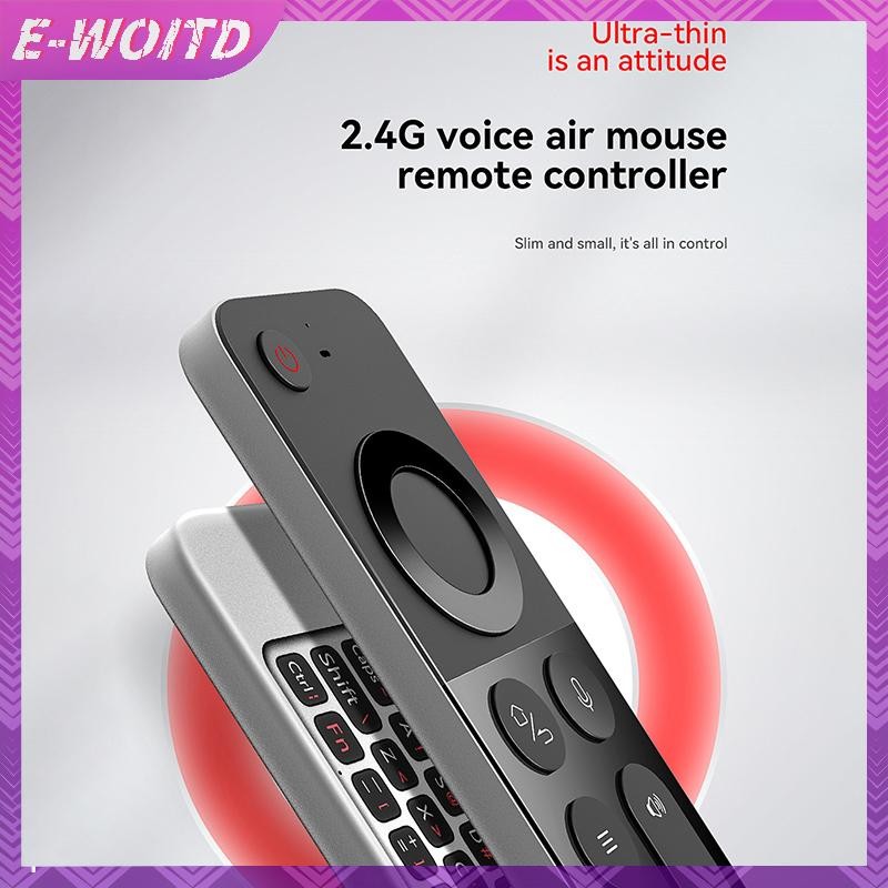 E-WOITD Voice Air Mouse Điều khiển từ xa W3 2.4G Bàn phím không dây cầm tay cho Android TV BOX PC HNVN